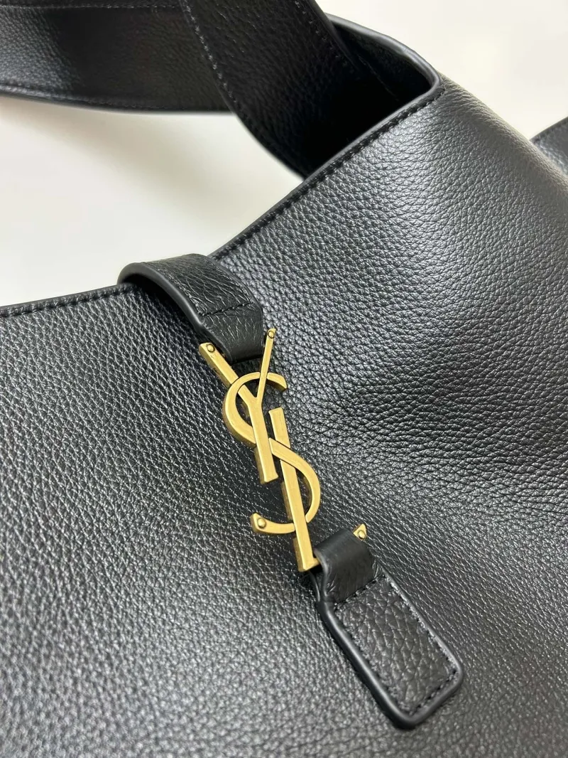 YSL Black Leather Tote Bag KK763435 50x28x18cm - Image 4