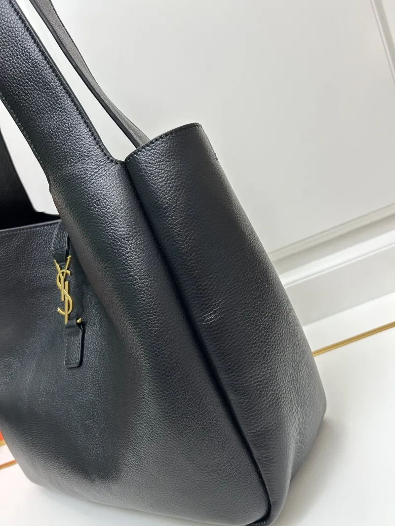 YSL Black Leather Tote Bag KK763435 50x28x18cm - Image 6