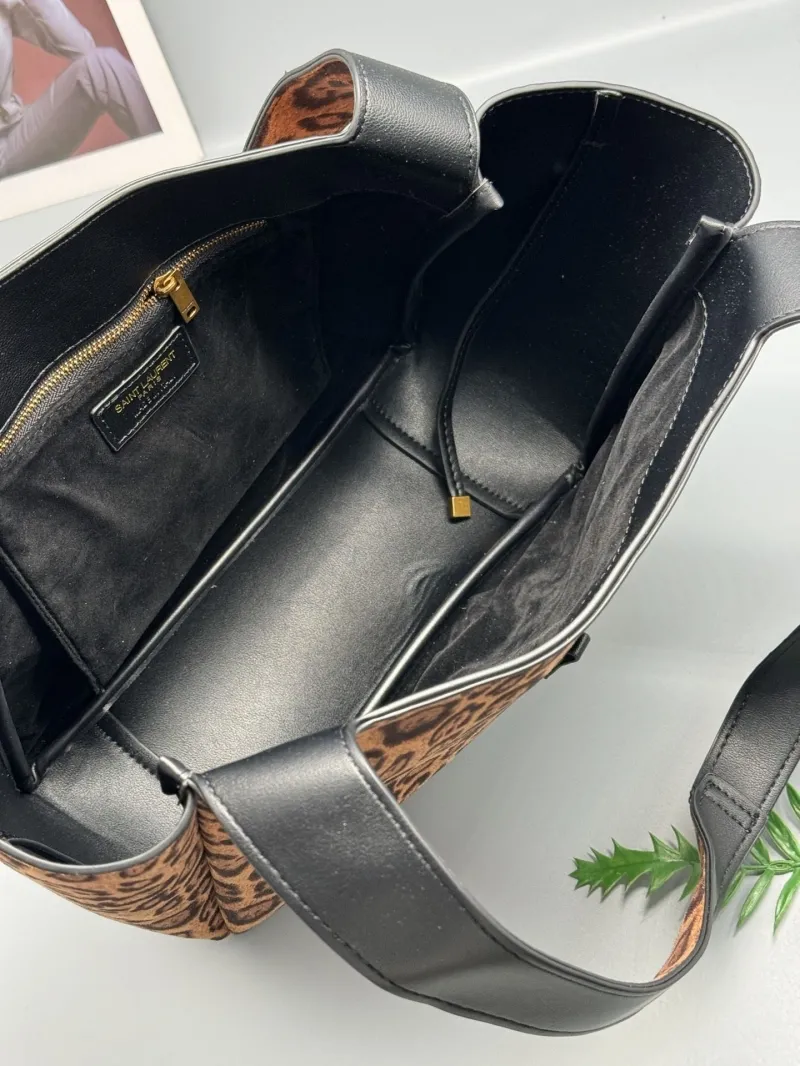 YSL Leopard Print Tote Bag - Image 6