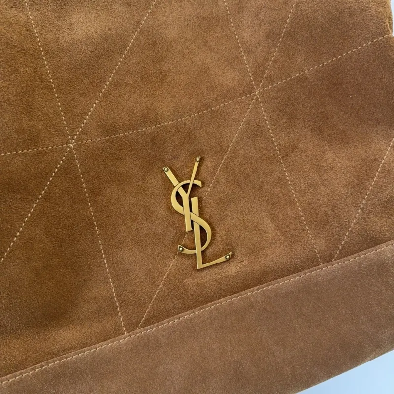 YSL Brown Suede Tote Bag with Pouch - Image 4