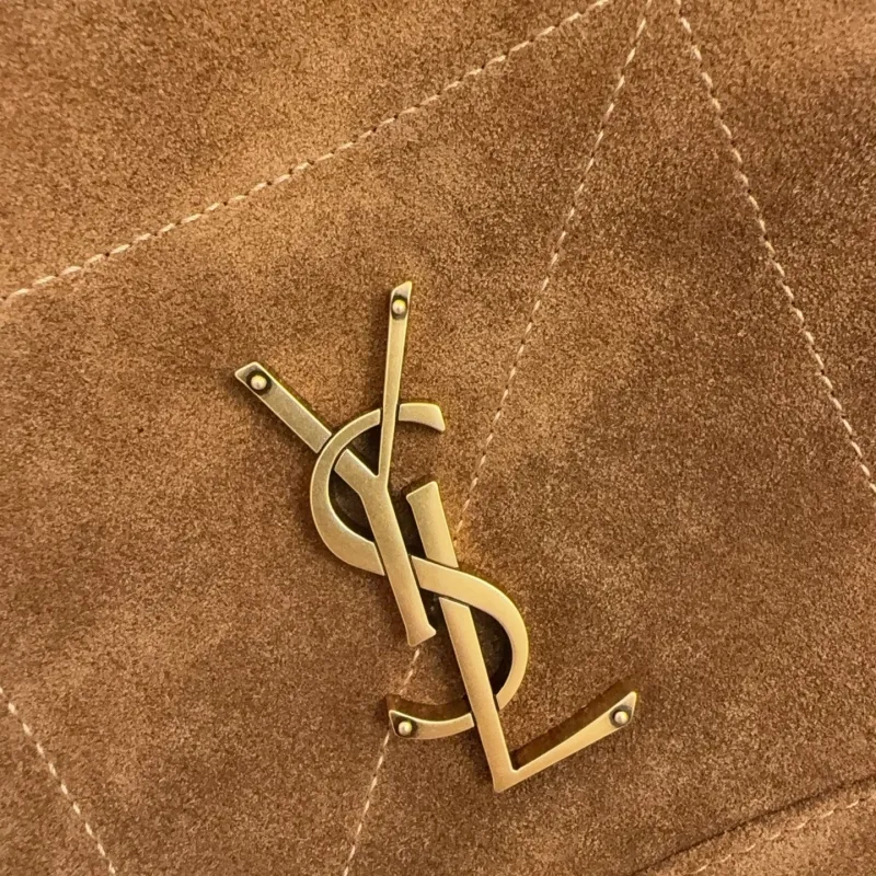 YSL Brown Suede Tote Bag with Pouch - Image 4