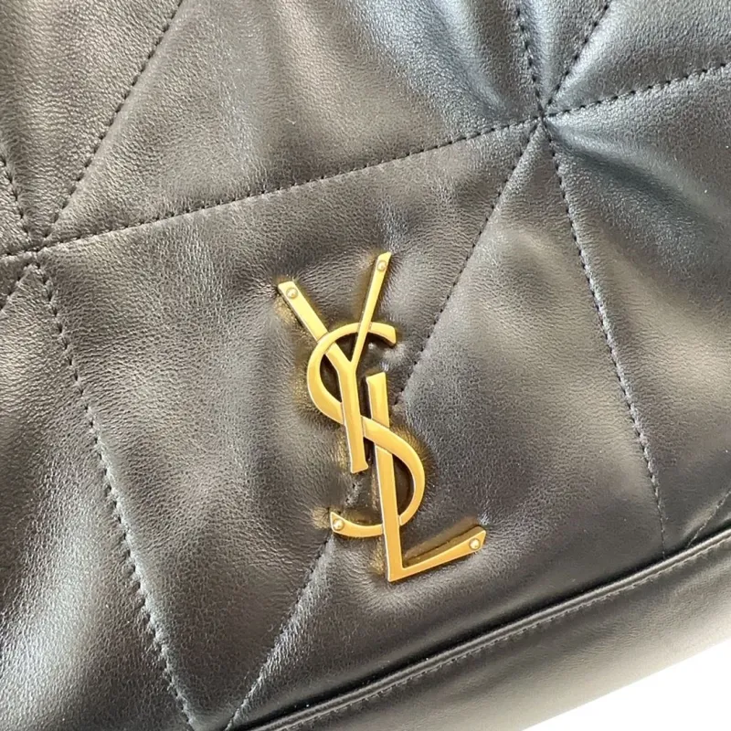 YSL Black Leather Tote Bag with Pouch - Image 4
