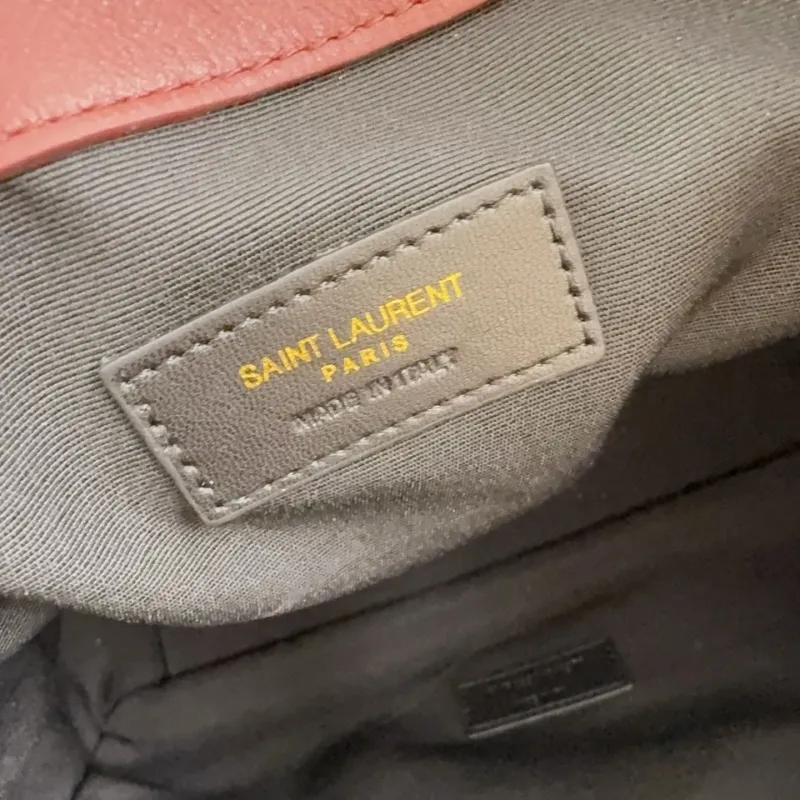 YSL Burgundy Leather Tote Bag with Pouch - Image 6