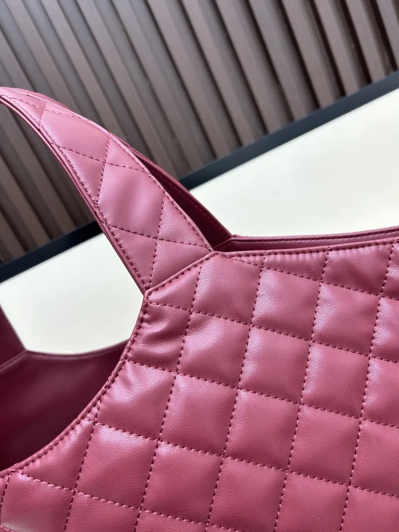 YSL Burgundy Quilted Leather Tote Bag with Pouch - Image 5