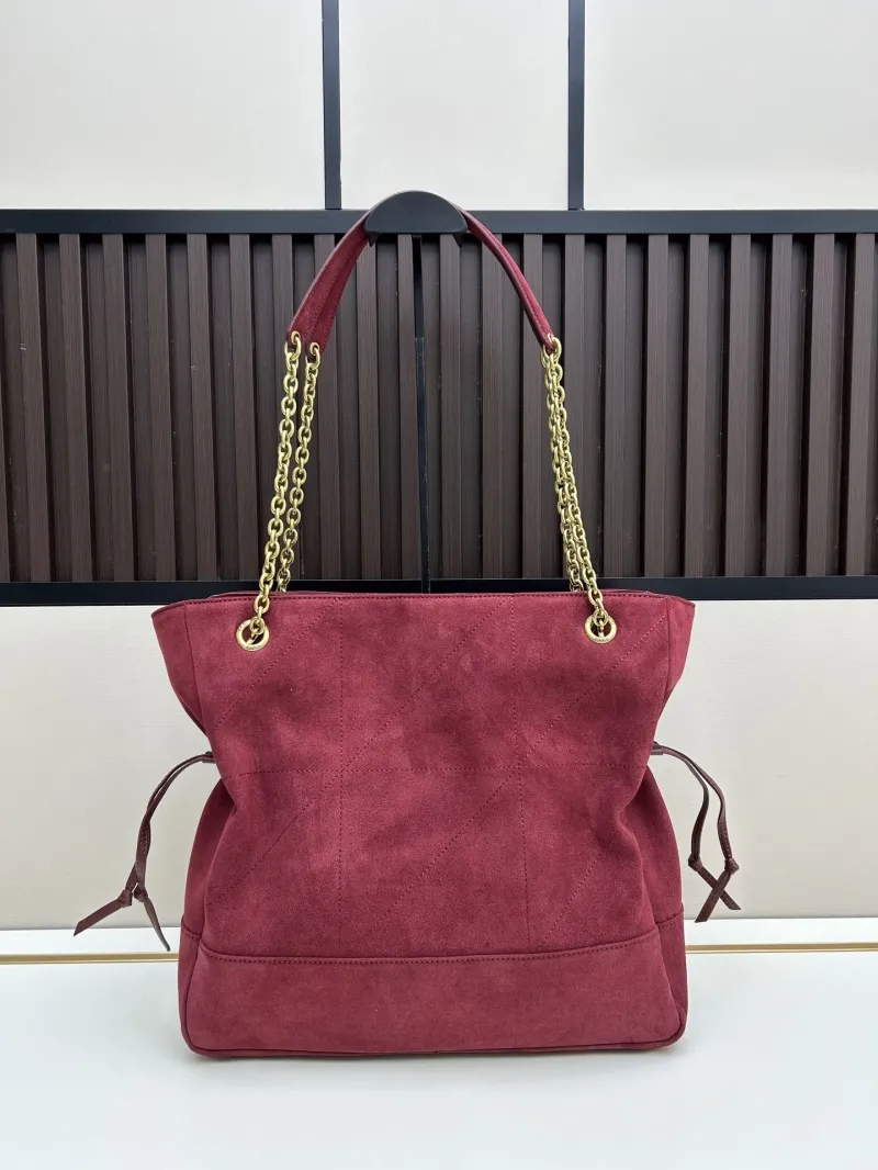 Alternative view of YSL Burgundy Suede Tote Bag with Small Pouch