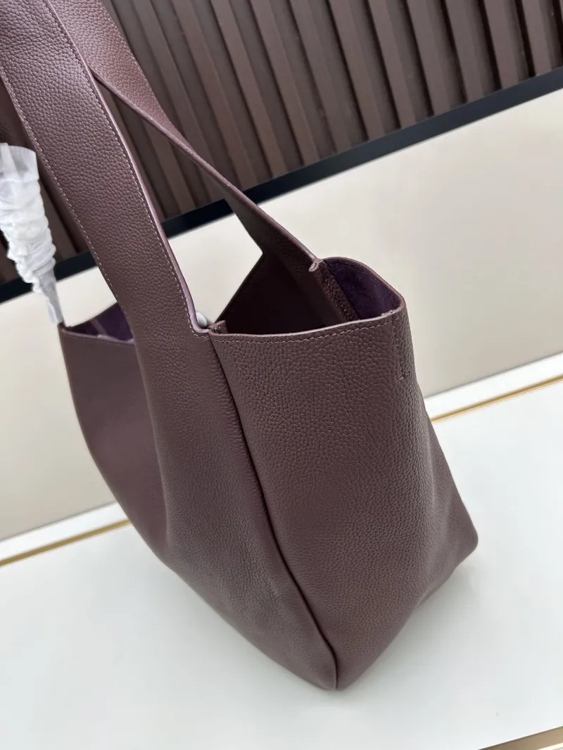 YSL Brown Leather Tote Bag - Image 3