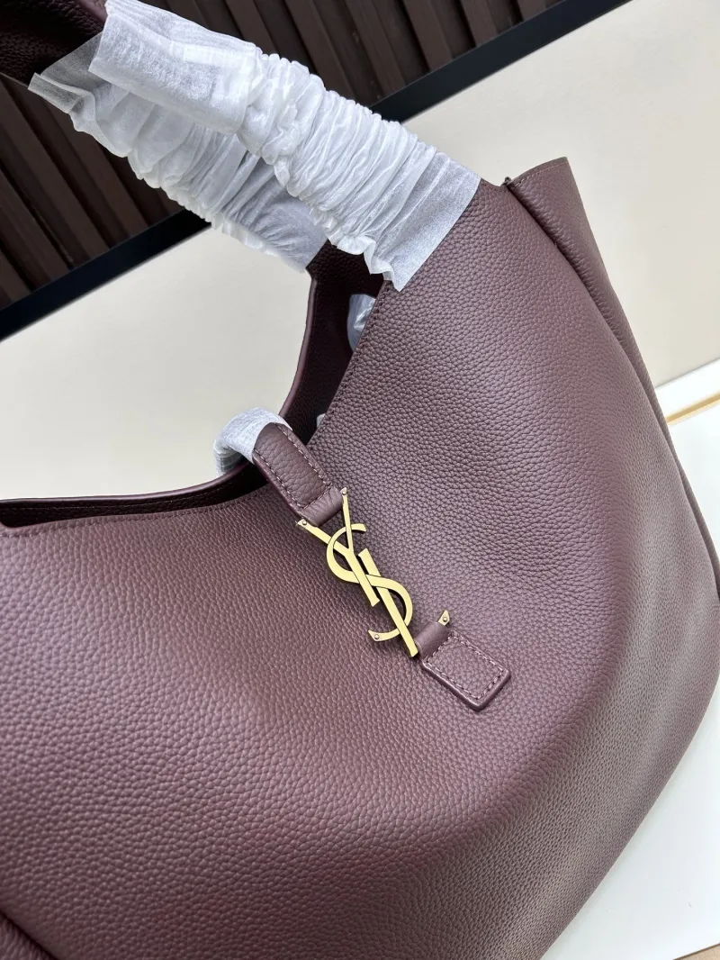 YSL Brown Leather Tote Bag - Image 4