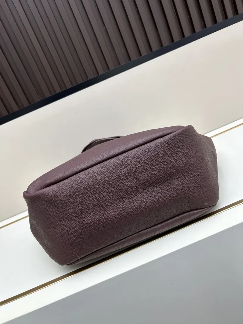 YSL Brown Leather Tote Bag - Image 5