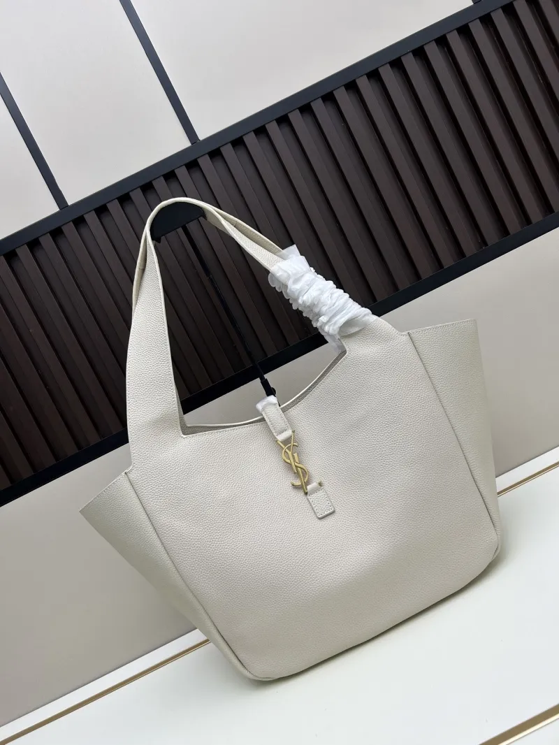YSL Cream Leather Tote Bag