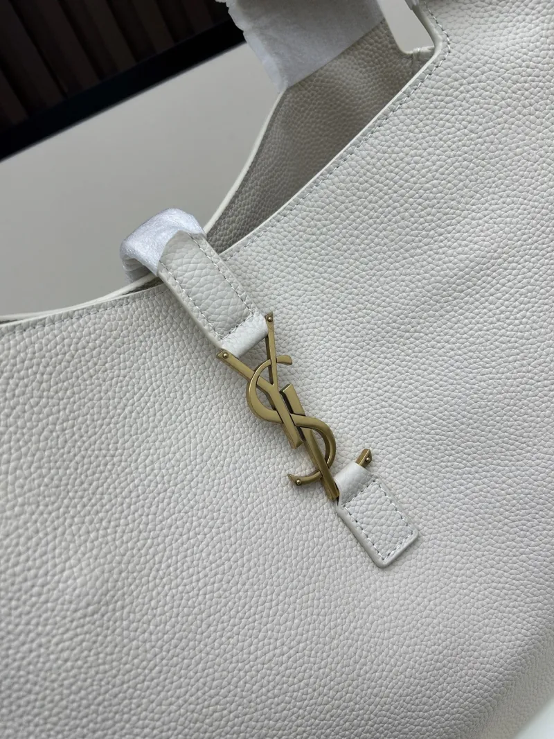 YSL Cream Leather Tote Bag - Image 4