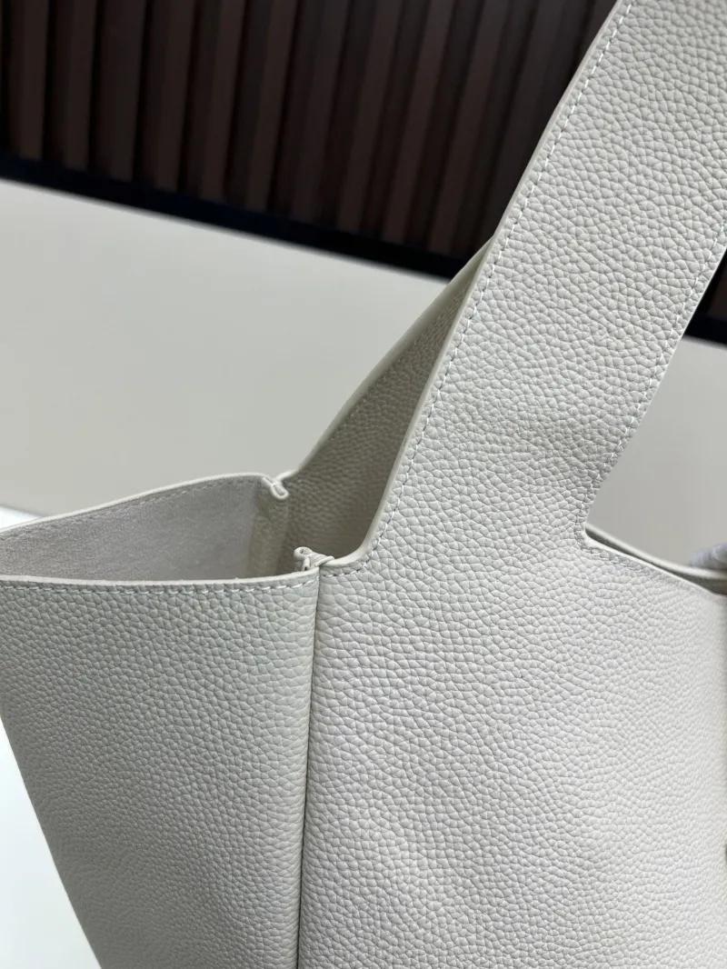 YSL Cream Leather Tote Bag - Image 6