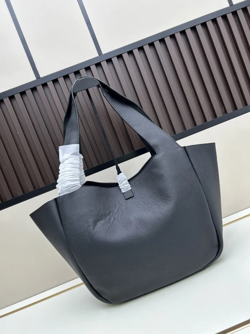 Alternative view of YSL Black Leather Shoulder Tote Bag