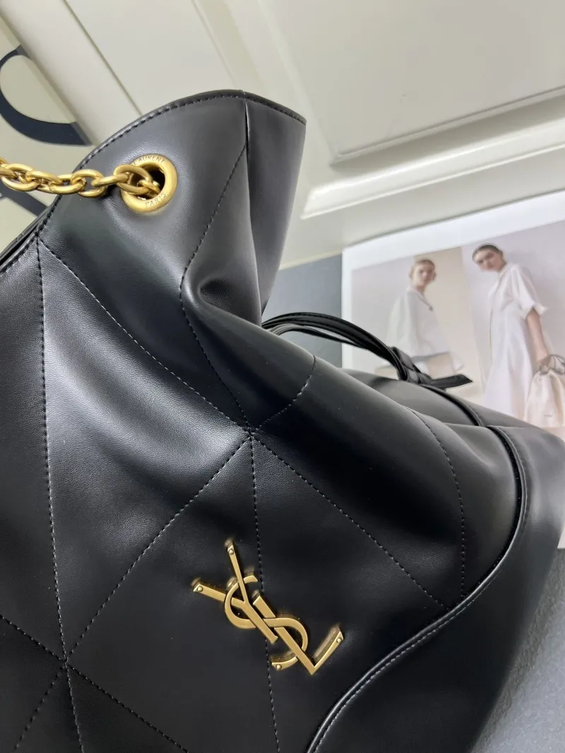YSL Black Leather Tote Bag with Pouch kk809824 - Image 7