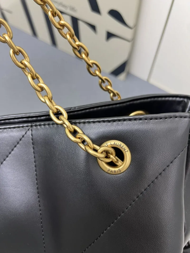 YSL Black Leather Tote Bag with Pouch kk809824 - Image 8
