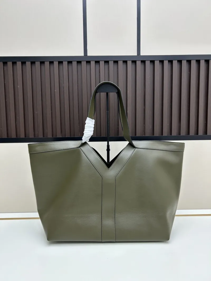Alternative view of YSL Olive Green Leather Tote Bag 42