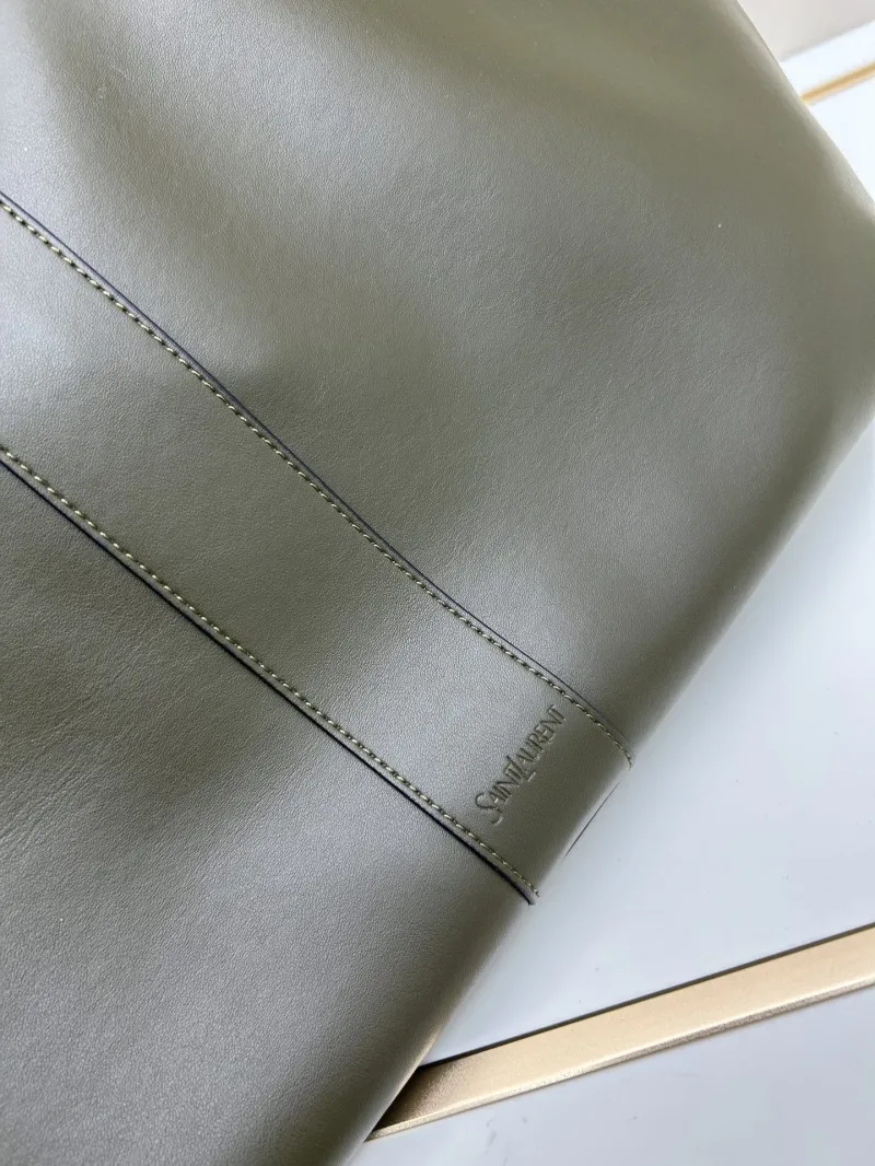 YSL Olive Green Leather Tote Bag 42 - Image 4
