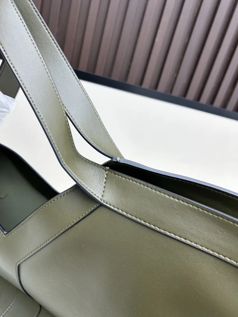 YSL Olive Green Leather Tote Bag 42 - Image 5