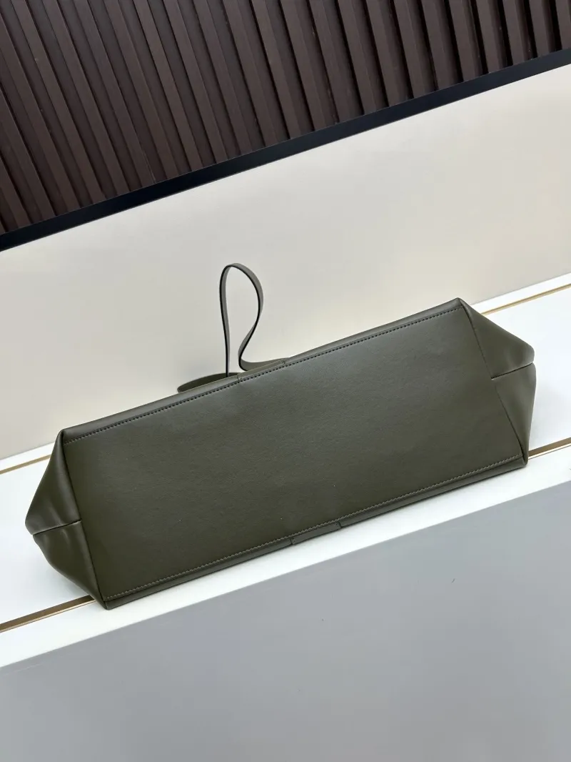YSL Olive Green Leather Tote Bag 42 - Image 6
