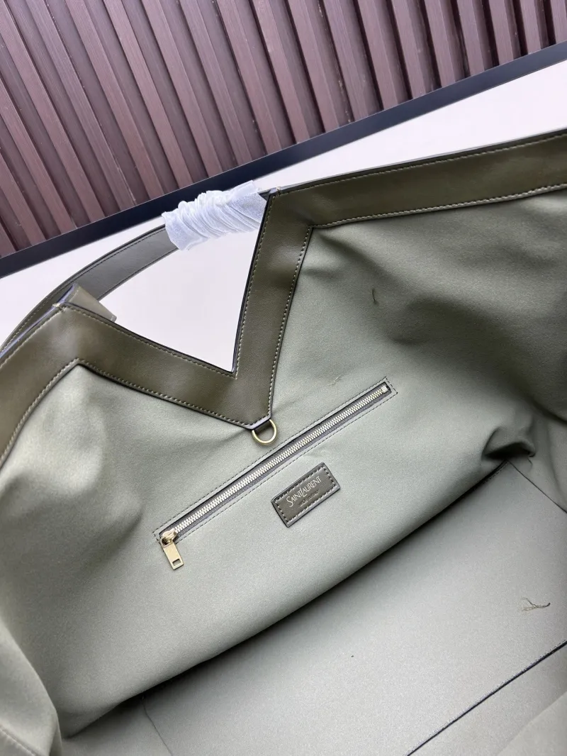 YSL Olive Green Leather Tote Bag 42 - Image 8
