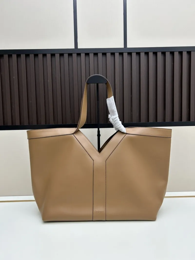 YSL Tan Leather Tote Bag