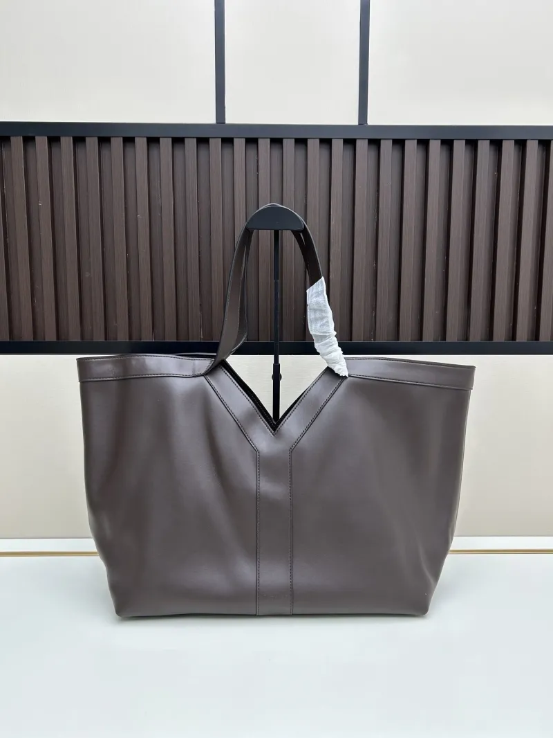 YSL Brown Leather Tote Bag 44