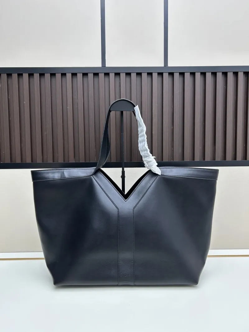 Saint Laurent Black Leather Tote Bag