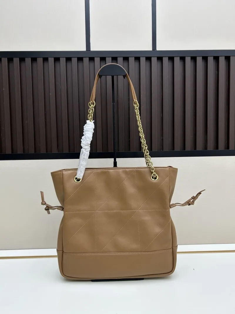 Alternative view of YSL Brown Leather Tote Bag with Mini Pouch