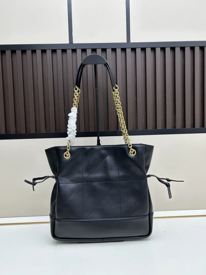 Alternative view of YSL Black Leather Tote Bag with Small Pouch