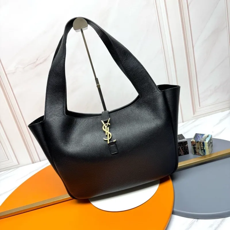 YSL Black Leather Tote Bag 54