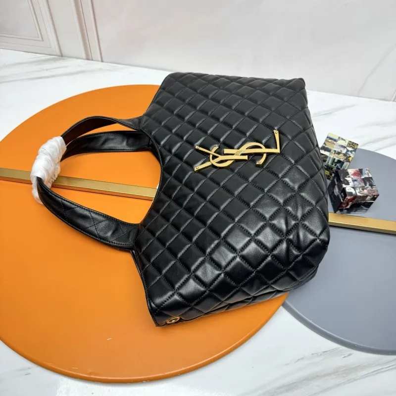 YSL Black Quilted Leather Tote Bag 55 - Image 3