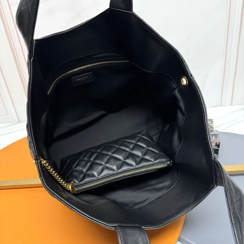 YSL Black Quilted Leather Tote Bag 55 - Image 9