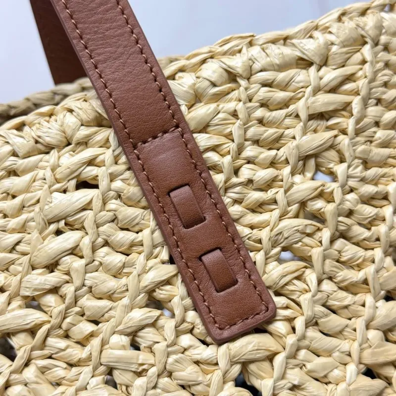 YSL Straw Tote Bag 77 Beige - Image 7