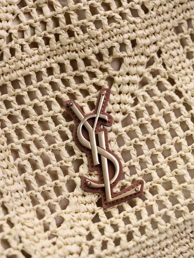 YSL Beige Raffia Tote Bag 82 - Image 6