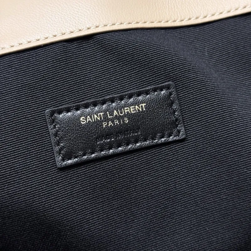 YSL Beige Tote Bag with Pouch - Image 8