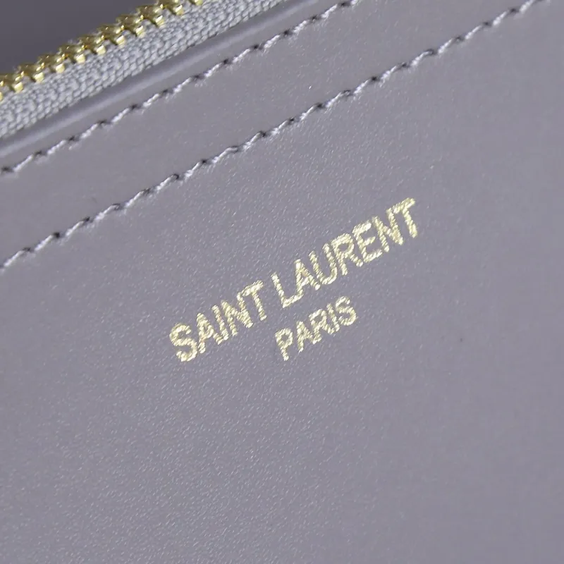 Saint Laurent Gray Tote Bag with Pouch 106 - Image 7
