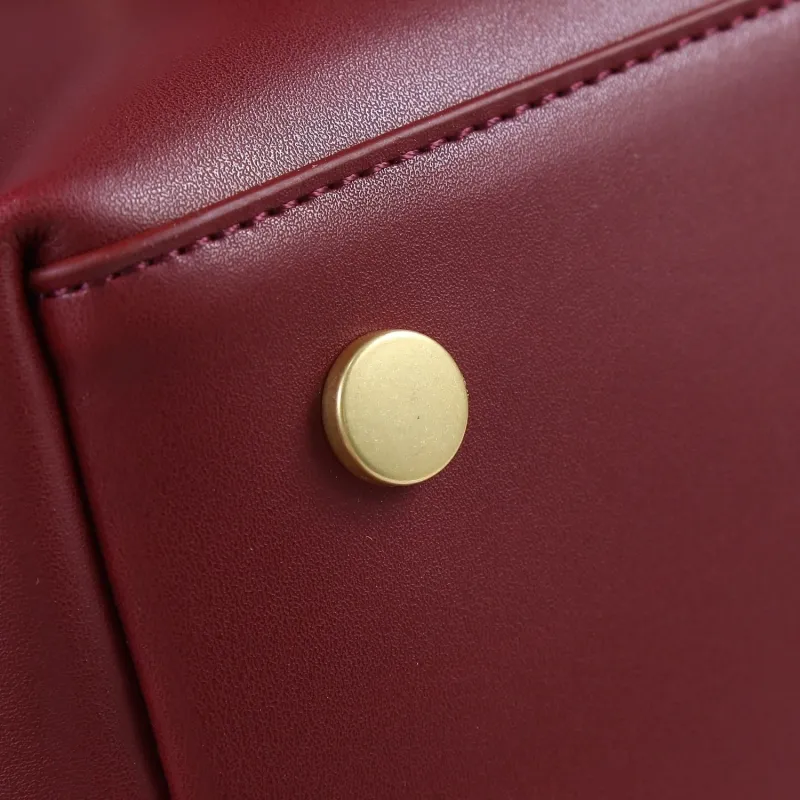 Saint Laurent Burgundy Tote Bag with Pouch 107 - Image 5