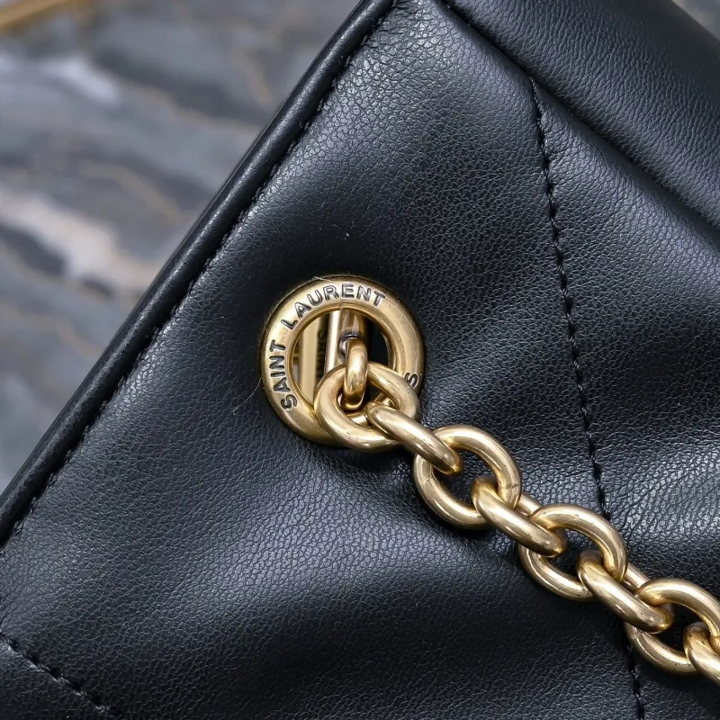 YSL Black Quilted Leather Tote Bag with Pouch - Image 7