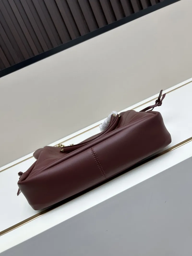 YSL Burgundy Leather Tote Bag with Pouch 112 - Image 6
