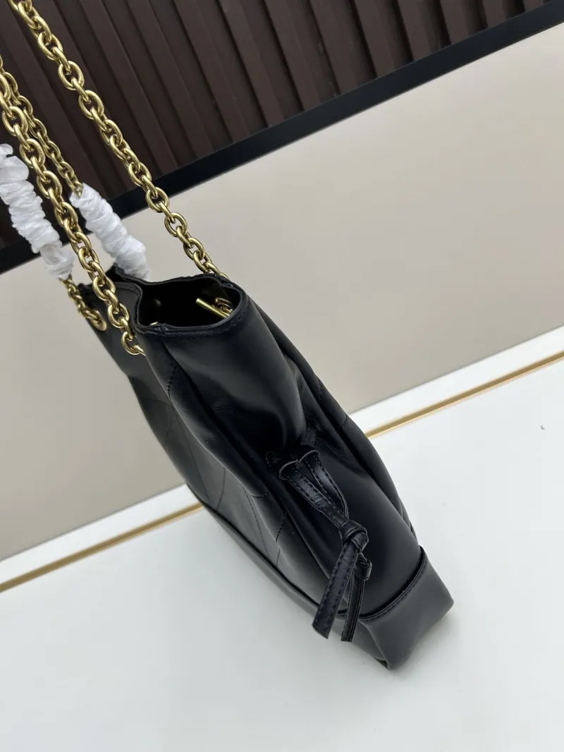 YSL Black Leather Tote Bag with Pouch 113 - Image 3