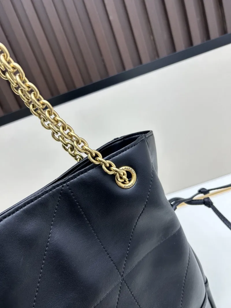 YSL Black Leather Tote Bag with Pouch 113 - Image 5