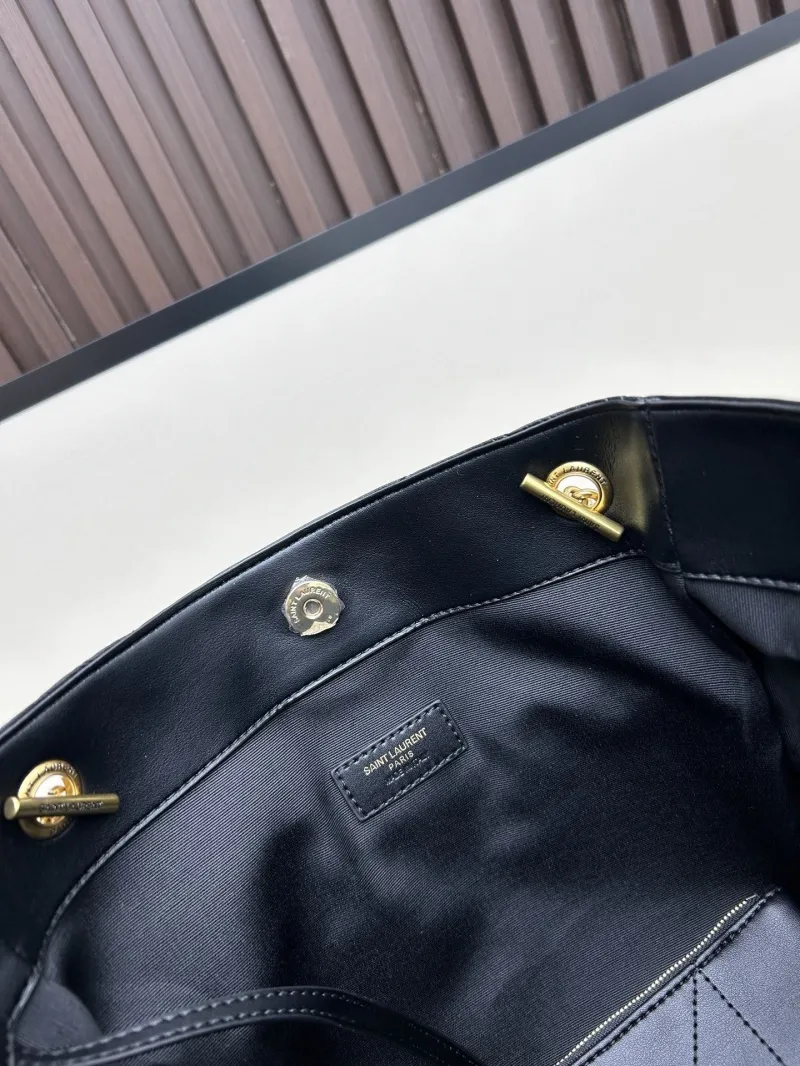 YSL Black Leather Tote Bag with Pouch 113 - Image 8