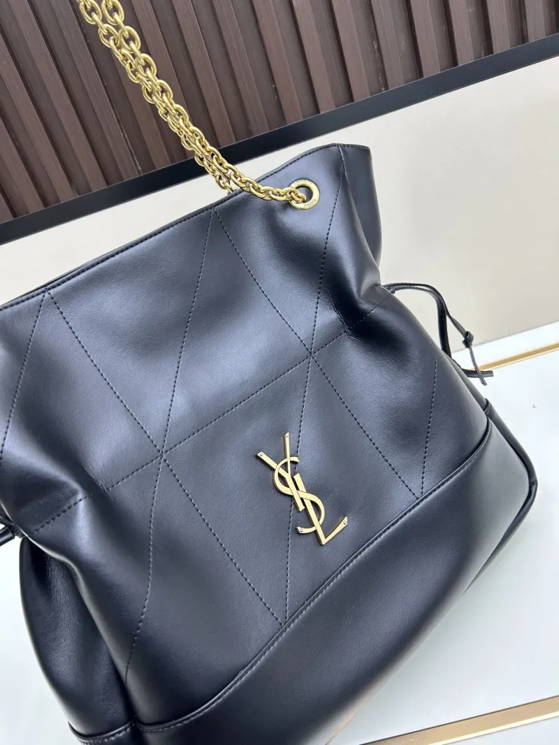 YSL Black Leather Tote Bag with Pouch Model 115 - Image 4