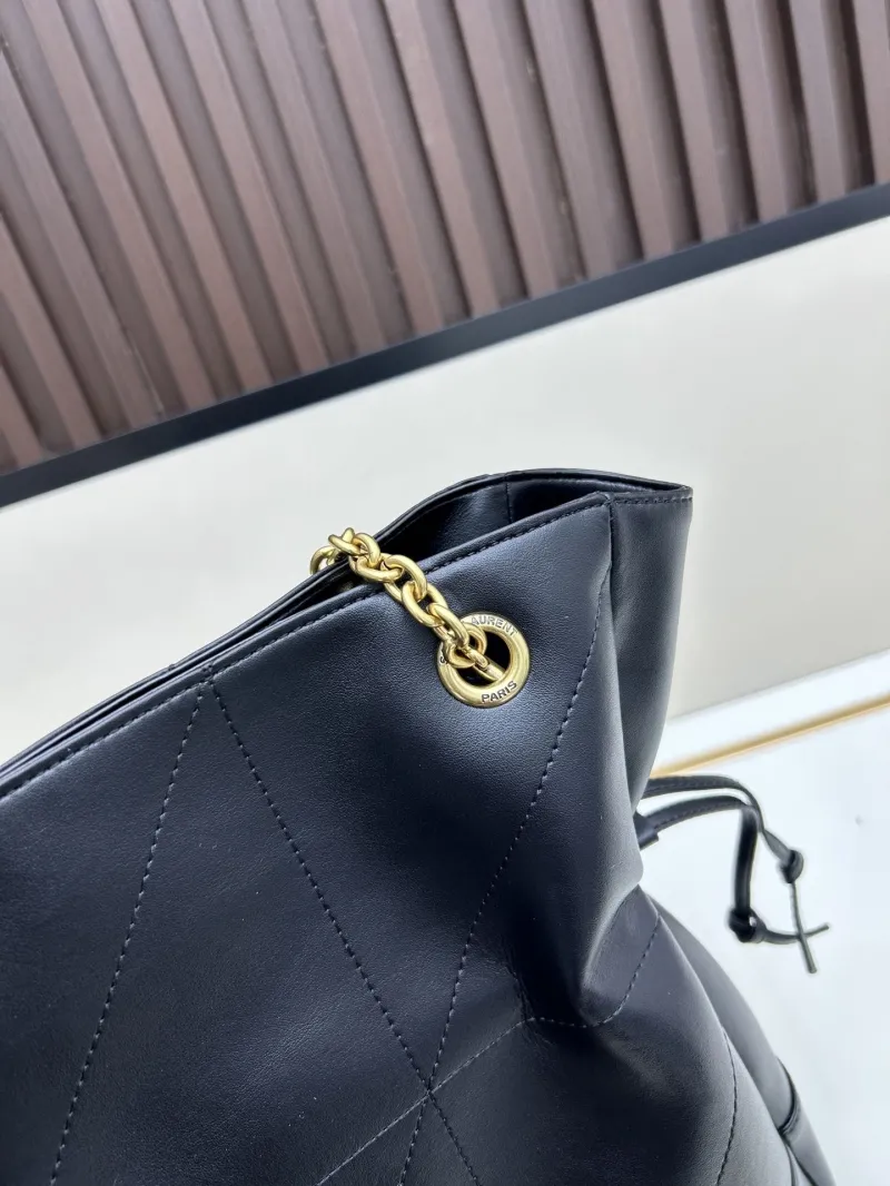 YSL Black Leather Tote Bag with Pouch Model 115 - Image 6