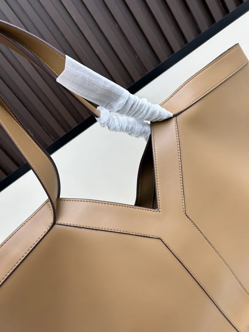 YSL Tan Leather Tote Bag 118 - Image 3