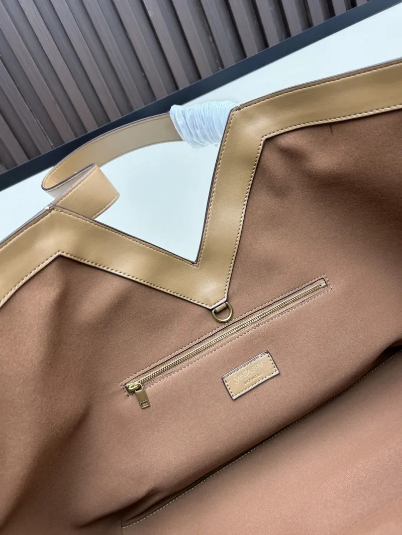 YSL Tan Leather Tote Bag 118 - Image 7