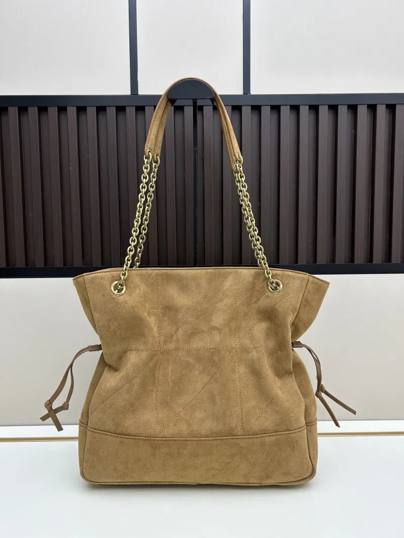 Alternative view of YSL Tan Suede Tote Bag with Pouch Model 122