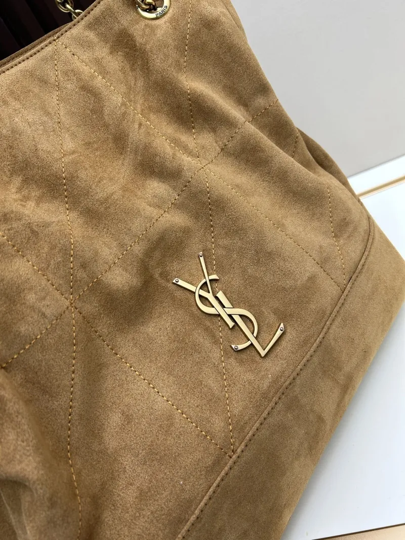 YSL Tan Suede Tote Bag with Pouch Model 122 - Image 4