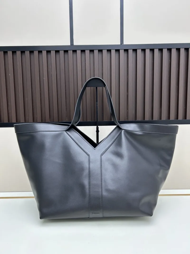 YSL Black Leather Tote Bag