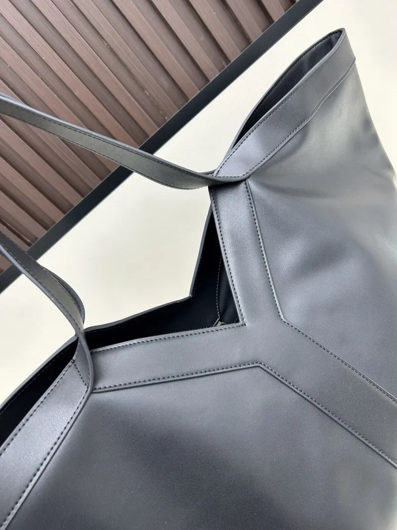 YSL Black Leather Tote Bag - Image 3