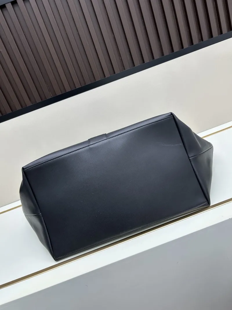 YSL Black Leather Tote Bag - Image 4
